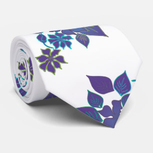 Cravate Aloha Fleur Bleu et Violet