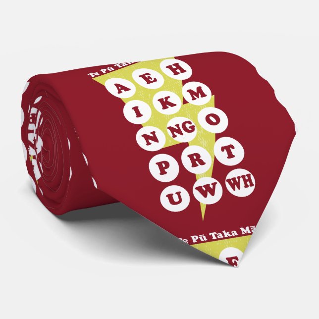 Cravate Alphabet Maori Apprentissage Te Réo (Roulé)