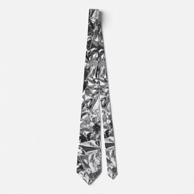 Cravate Aluminium Foil Design couleur argent (Devant)