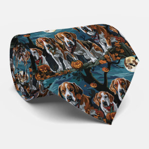 Cravate Américain Anglais Foxhound Halloween Éffrayant