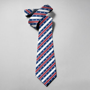 Cravate Amérique Drapeau Motif Fête de l'Indépendance Usa 