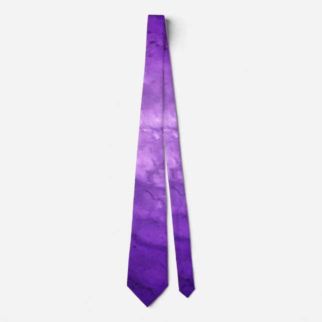 Cravate Améthyste Violet Ombre Marbre Élégant Moderne Chic (Devant)