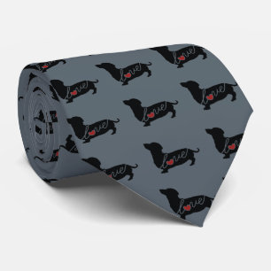 Cravate Amour de "chien de Weiner" de teckel