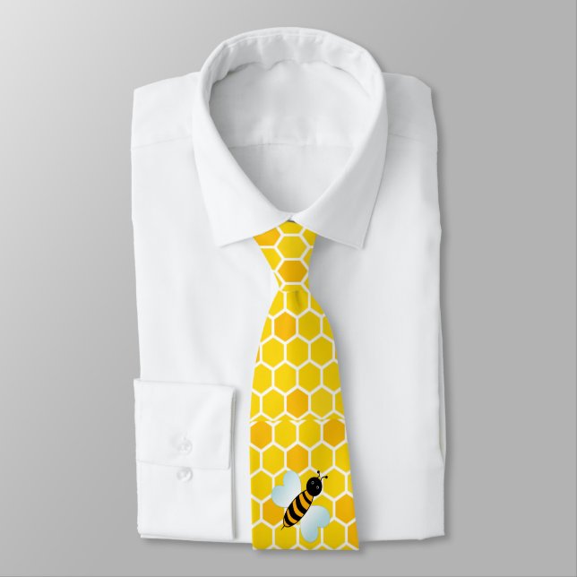 Cravate Amusante Comb de miel Bumble Bee (Attaché)