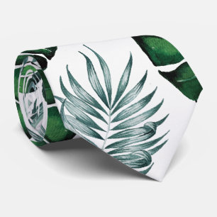Cravate Ananas Motif aquarelle de fruit et feuille tropica