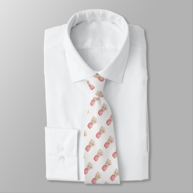 Cravate Ananas | rose tropical (Attaché)
