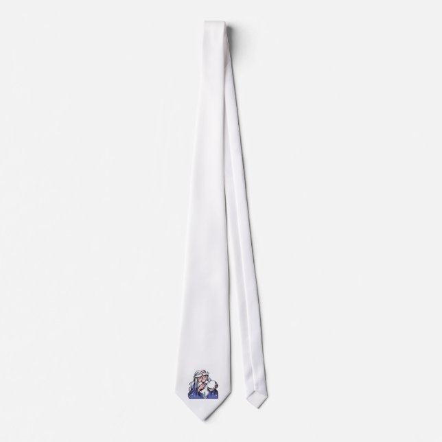 Cravate ancien assistant blanc merlin (Devant)