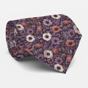 Cravate Anémone Mauve Lavande Mariage Personnalisé