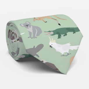 Cravate Animaux autochtones australiens Eucalyptus Motif v