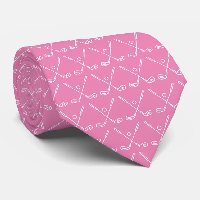 Cravate Anniversaire Golfer Ball 80e Sports Joueur rose (Roulé)