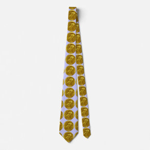 Cravate ANTIQUE OWL Gold Grec Coin Bleu clair