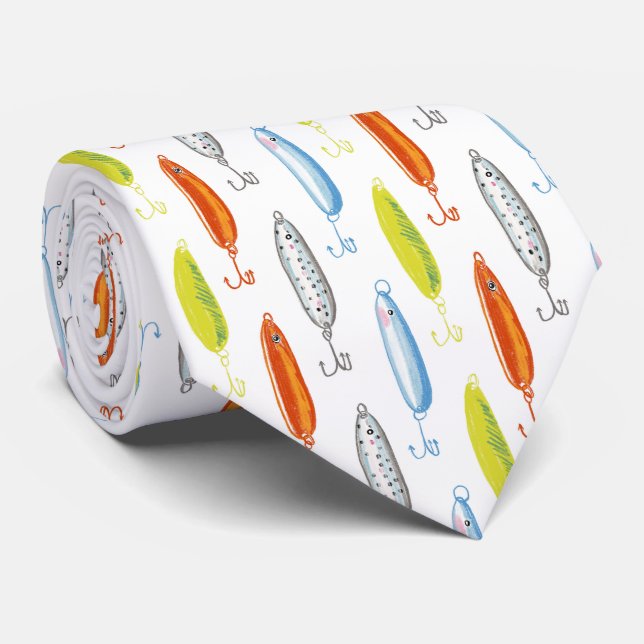 Cravate appâts de pêche illustrés (Roulé)