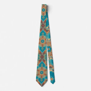 Cravate Aqua Gold Bohemian Eastern Fusion