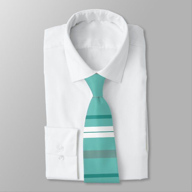 Cravate Aqua Green Stripes (Attaché)