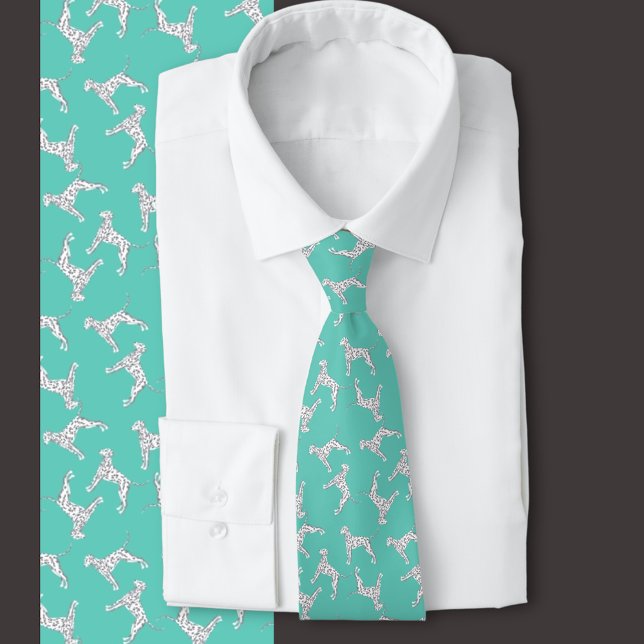 Cravate Aqua multidirectionnel dalmate (Dalmatian dog aqua tie, dog lovers, veterinarian, dog breeder, Dalmatian owner)