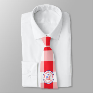 Cravate Aquarelle 250e anniversaire drapeau américain roug