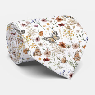 Cravate Aquarelle Boho Floral
