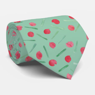 Cravate Aquarelle Canne de Bonbon de Fêtes