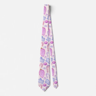 Cravate Aquarelle de Noël Ornements, Sucre de canne