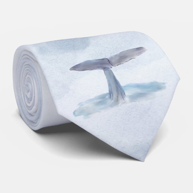 Cravate Aquarelle de queue de baleine (Roulé)