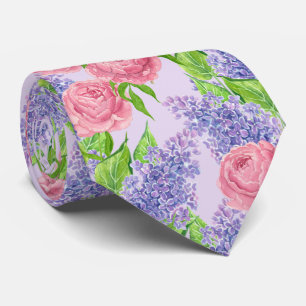 Cravate Aquarelle et lilas