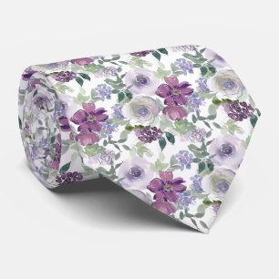 Cravate Aquarelle Motif Floral