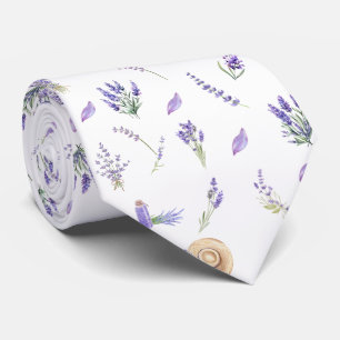 Cravate Aquarelle Pastel Lavender Fleurs
