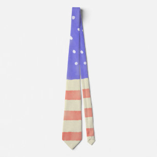 Cravate Aquarelle rustique USA drapeau américain