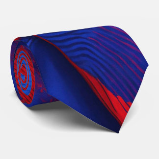 Cravate Aquarelle Unique Luxe Rouge Bleu