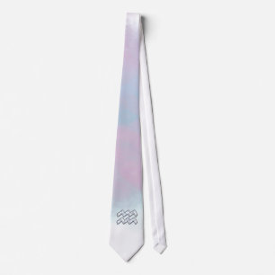 Cravate Aquarius Zodiac sur Mother of Pearl Style