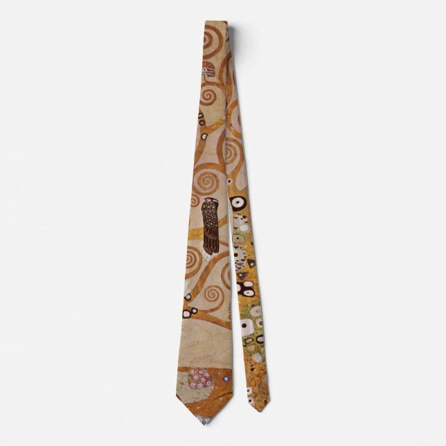 Cravate Arbre de vie de Gustav Klimt, Art Nouveau stylisé (Devant)