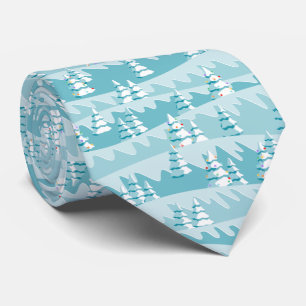 Cravate Arbres de Noël turquoises