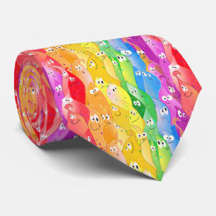 Cravate Arc-en-ciel Émotive les monstres mignons en couleu