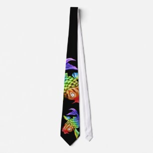Cravate arc-en-ciel Koi