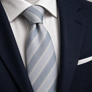 Cravate Ardoise Bleue et Grise Poussiéreuse Jacquard Ribbe
