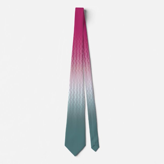 Cravate Argent magenta bouché Turquoise (Devant)