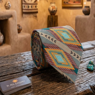 Cravate Art à motifs du Sud-Ouest américain et couleurs te