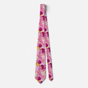 Cravate Art abstrait à motif de teinture alcoolique rose e