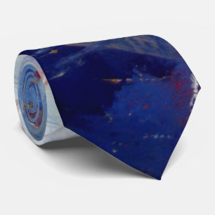 Cravate Art abstrait bleu original créatif moderne
