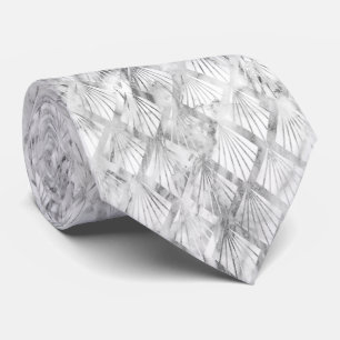 CRAVATE ART DECO MARBLE MONOCHROME FEATHERED TIE