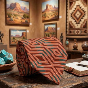 Cravate Art et couleur de motif tribal sud-ouest américain