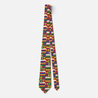 Cravate Art ethnique africain Kente à motif géométrique br
