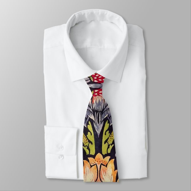 Cravate Art floral Nouveau de voleur de fraise de William (Attaché)