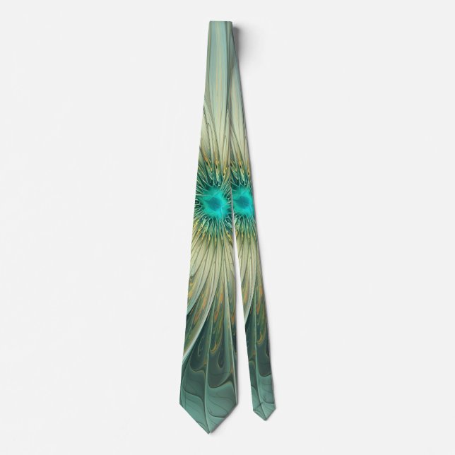 Cravate Art fractal de fleurs abstraites modernes fantasti (Devant)
