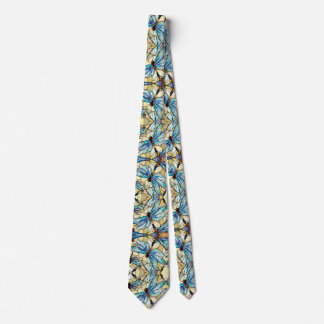 Cravate Art Nouveau Luciole Coloré Faux Vitrail