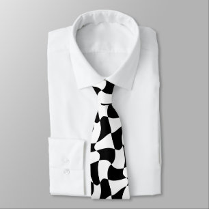 Cravate art optique noir et blanc