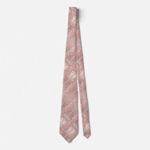 Cravate Art Rose Gold Blush Parties scintillant Ét