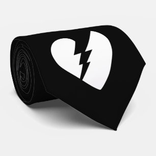 Cravate Art vectoriel noir et blanc Coeur brisé