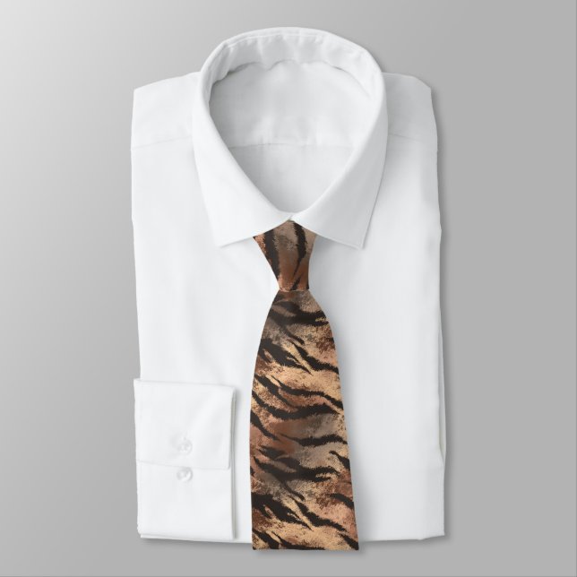 Cravate Artistic Groomsman Gift Tiger Print (Attaché)