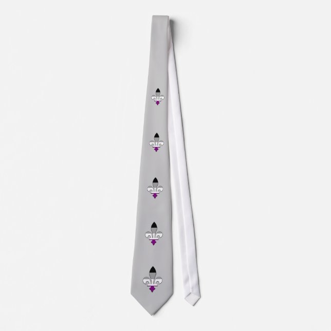 Cravate Asexuality pride fleur-de-lis (Devant)